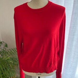 NWT H&M Divided Bright Red crew neck sweater top women’s small